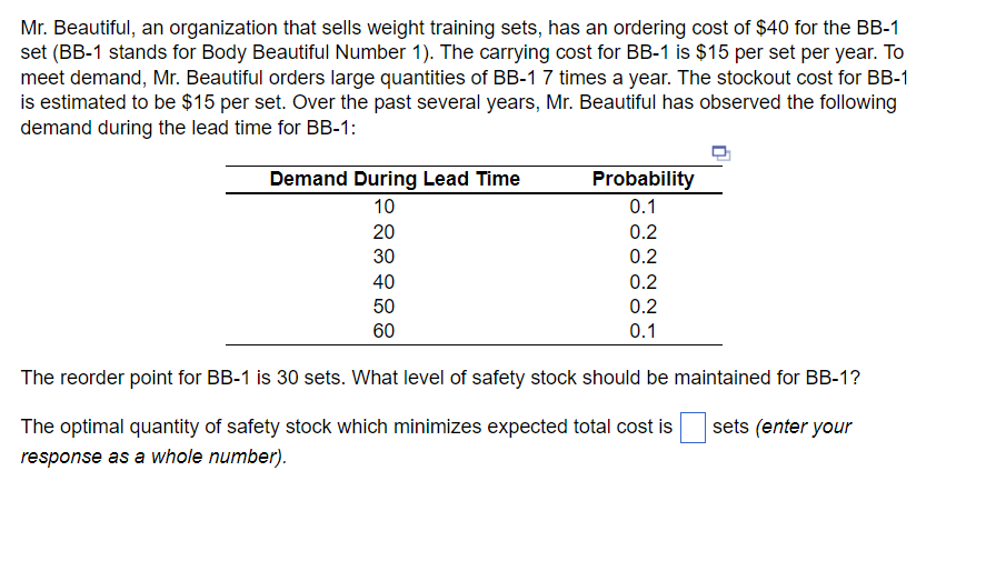 Mr. Beautiful, an organization that sells weight