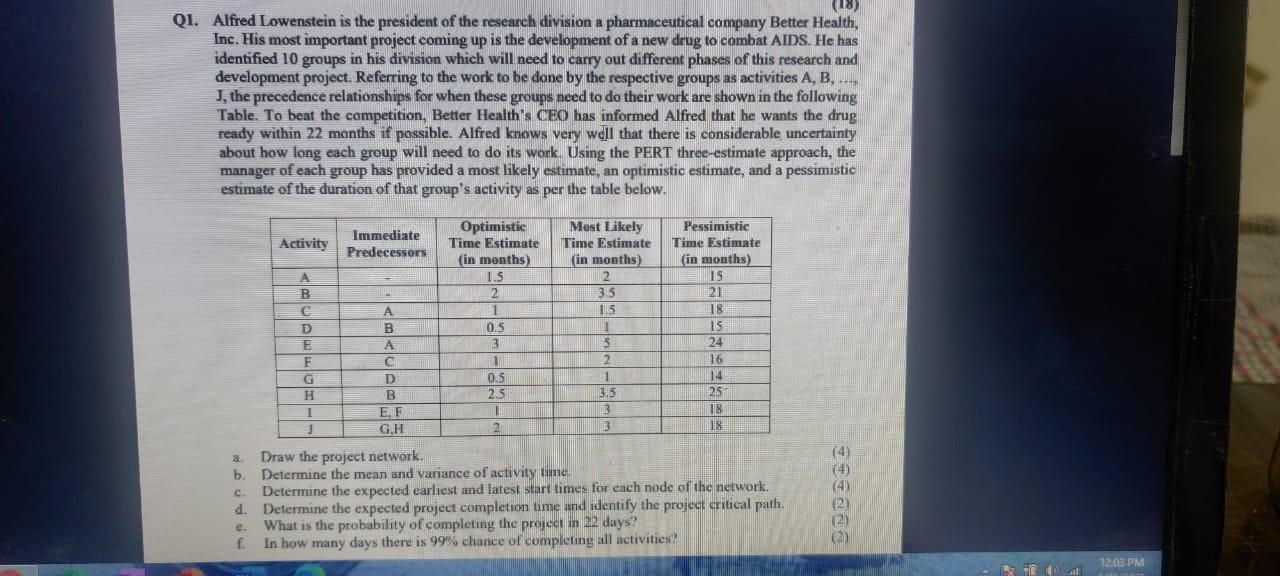 (18) Q1. Alfred Lowenstein is the president of