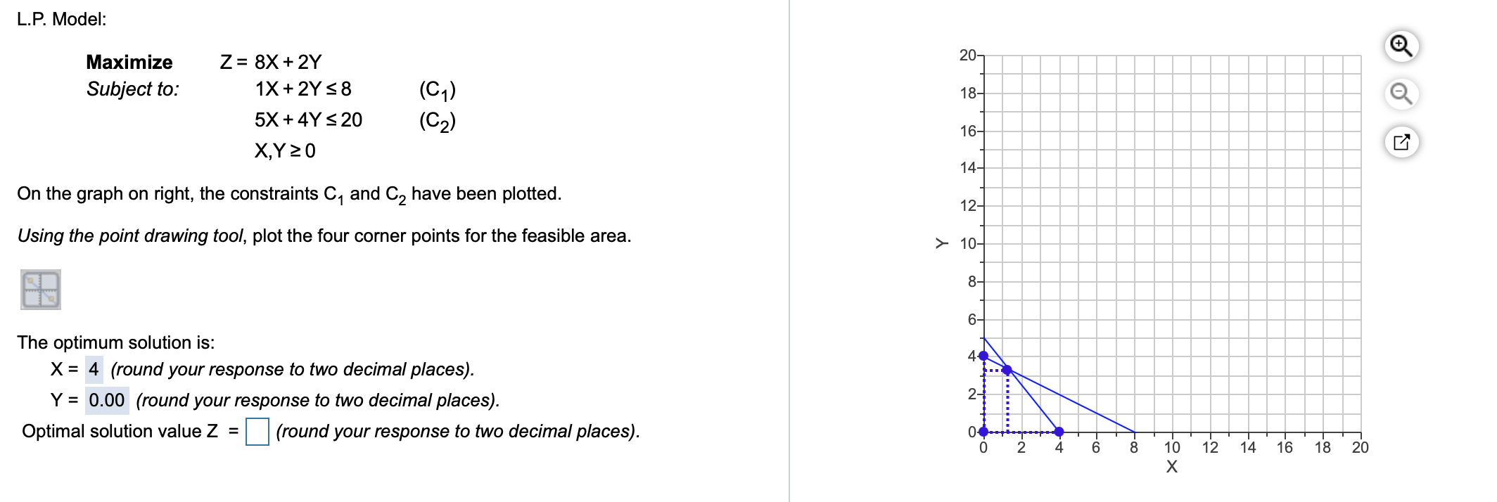 L.P. Model: 20- Maximize Subject to: (C1) 18- Z=