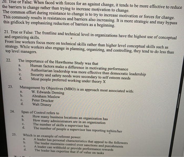 20. True or False: When faced with forces for an