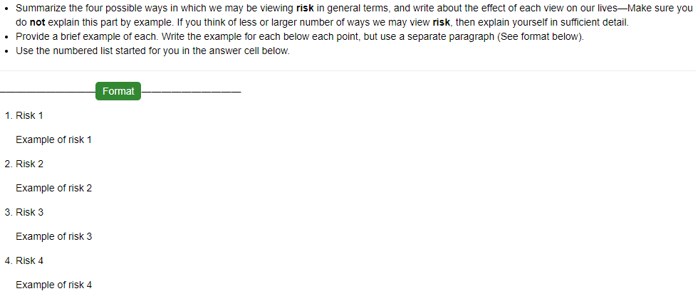 P.S. This is for Engineering Ethics class. Risk