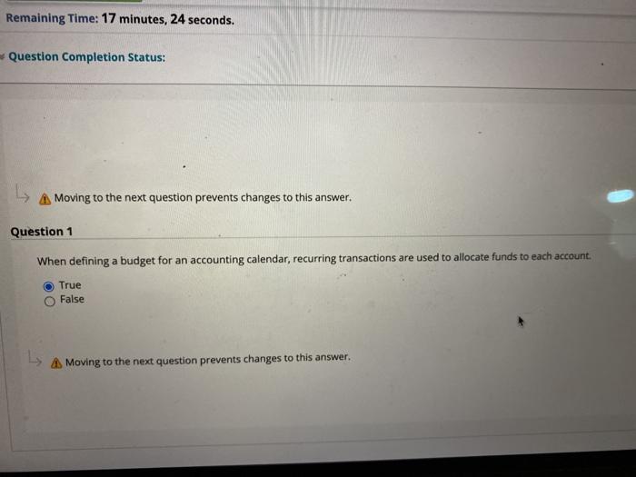Remaining Time: 17 minutes, 24 seconds. Question