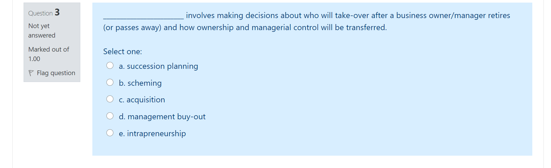 Question 3 involves making decisions about who