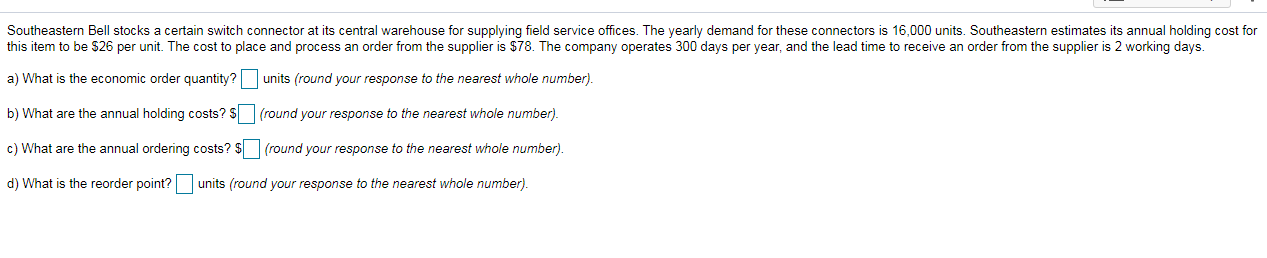 Southeastern Bell stocks a certain switch
