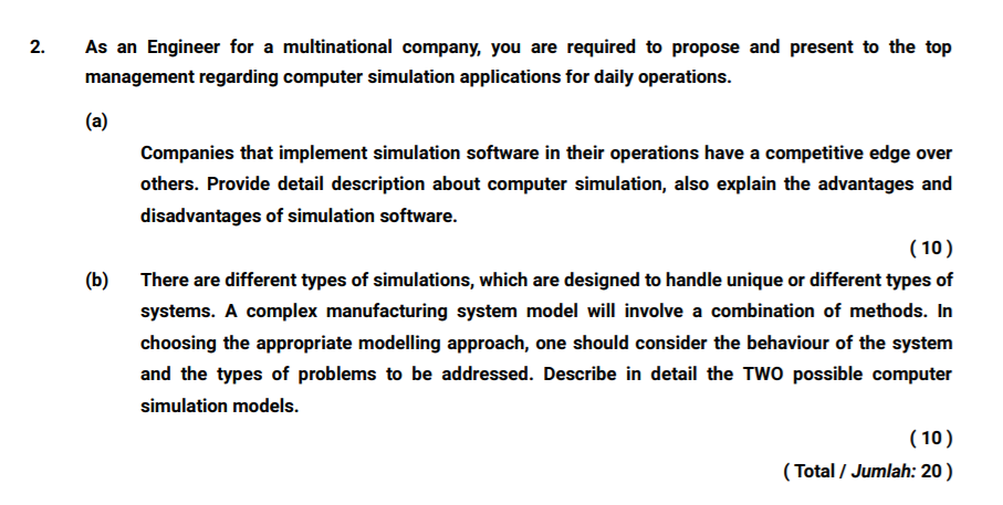 2. As an Engineer for a multinational company,