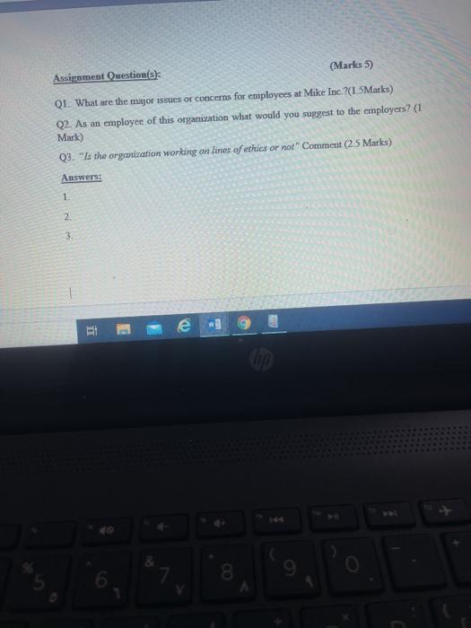 (Marks 5) Assignment Questions): Q1. What are the