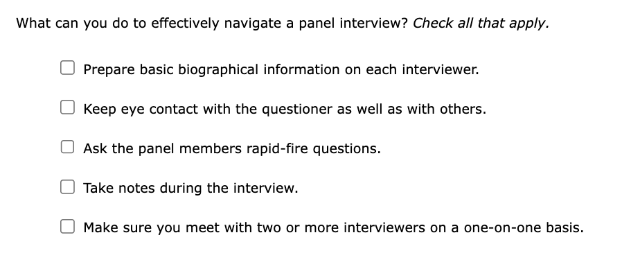What can you do to effectively navigate a panel
