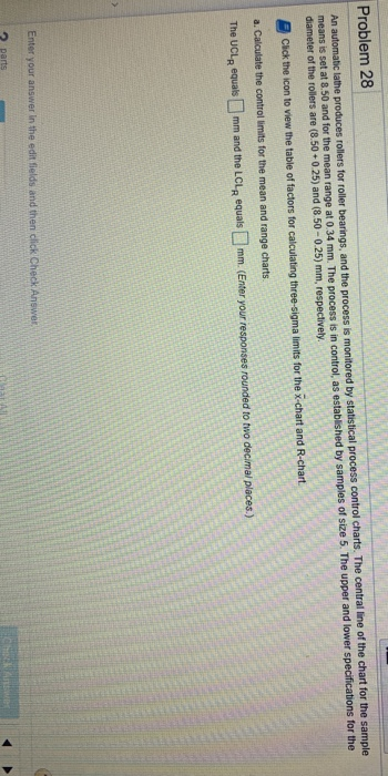 what a. amswer Problem 28 An automatic lathe