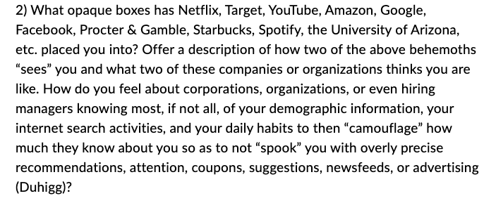 2) What opaque boxes has Netflix, Target,