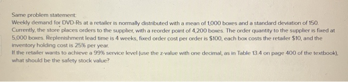 please help Same problem statement: Weekly demand