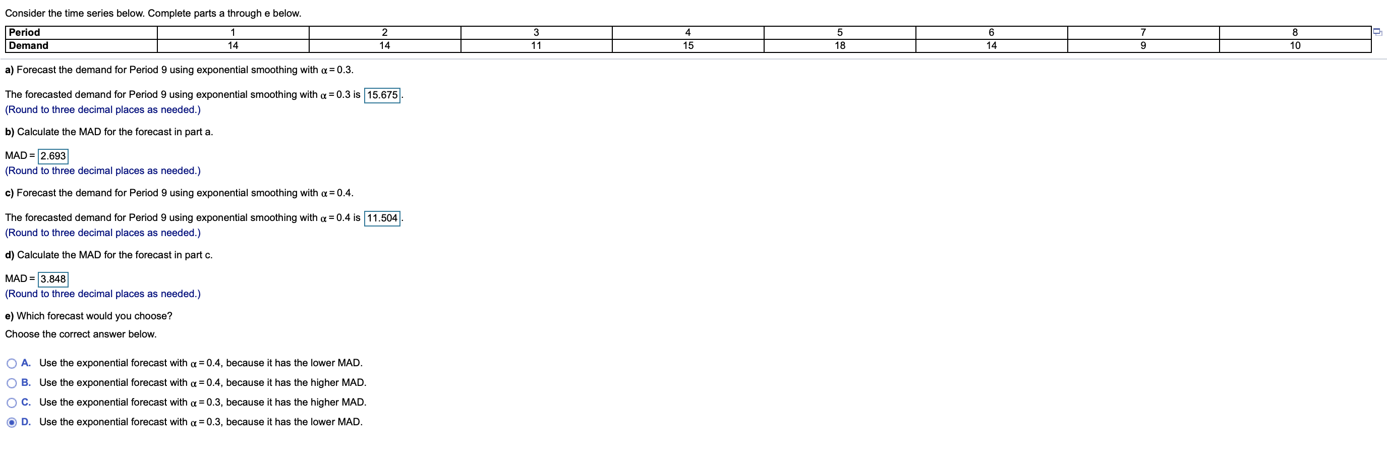 Consider the time series below. Complete parts a