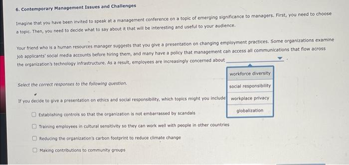 6. Contemporary Management Issues and Challenges