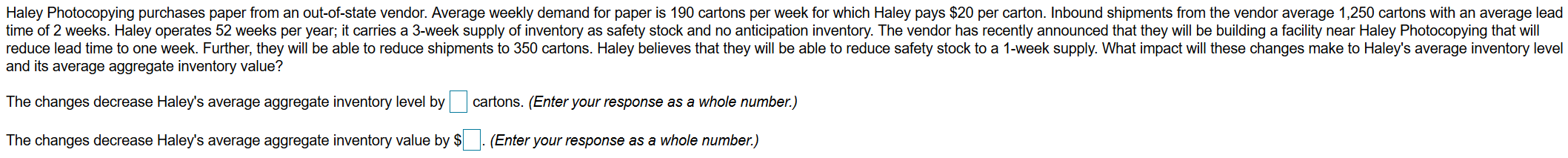 Haley Photocopying purchases paper from an