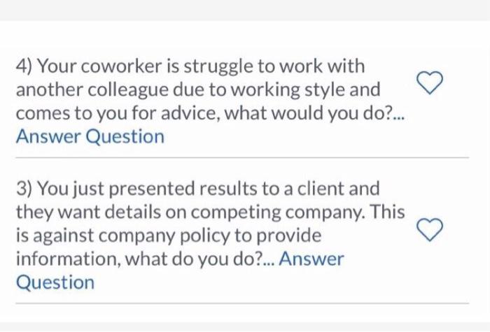 4) Your coworker is struggle to work with another