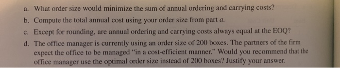 a, b, c, & d 4 A large law firm uses an average