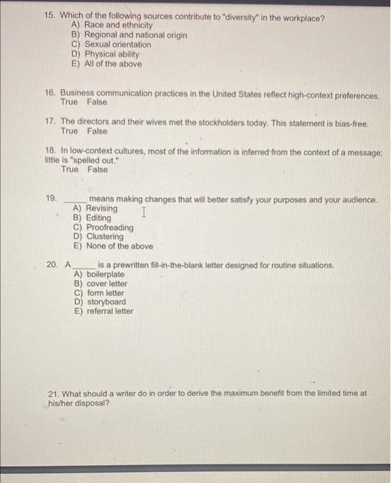 15. Which of the following sources contribute to