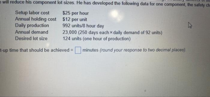 Carol Cagle has a repetitive manufacturing plant