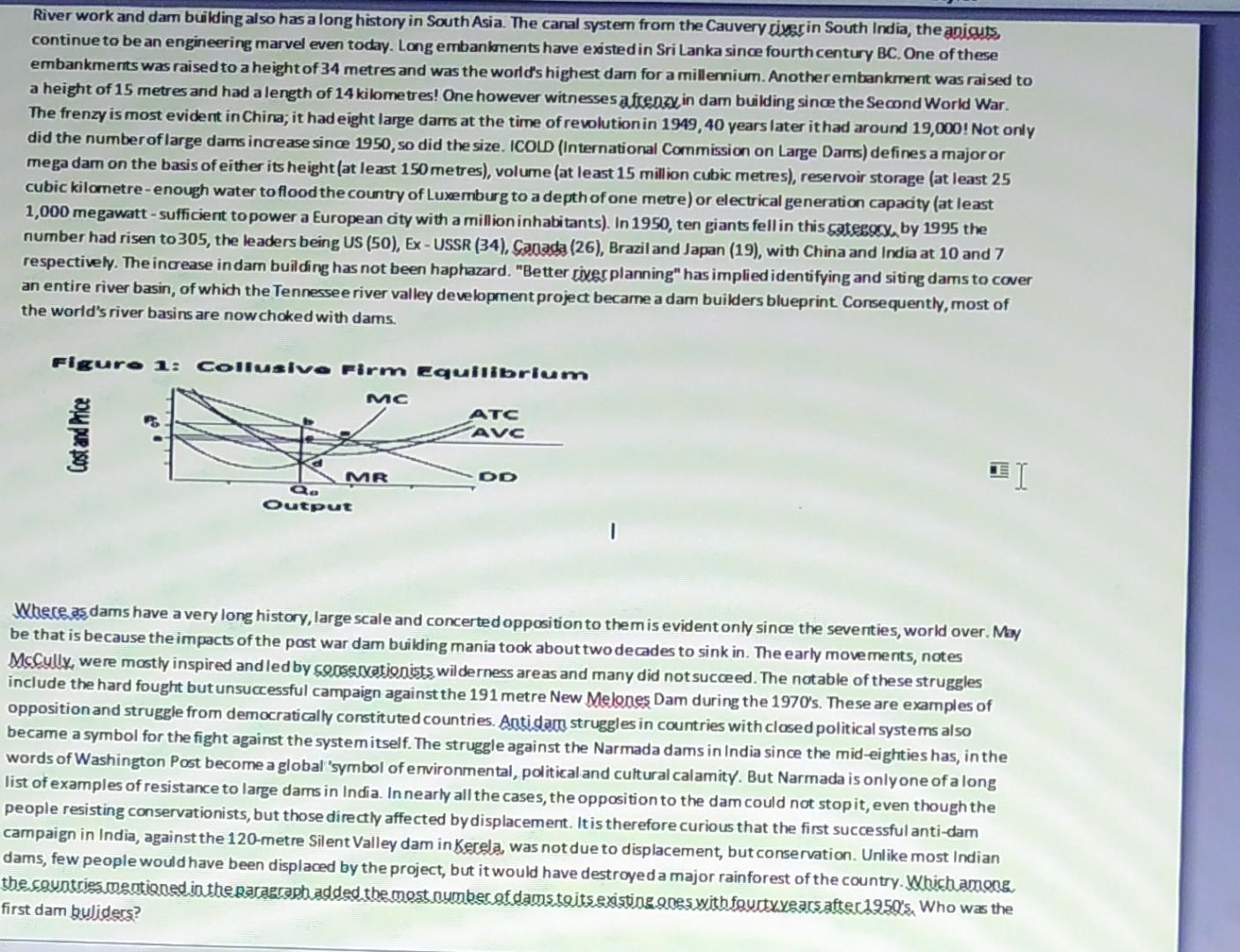 River work and dam building also has a long