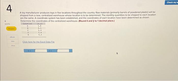 A toy manufacturer produces toys in five