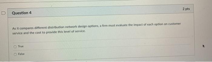 2 pts Question 4 As it compares different