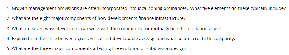 1. Growth management provisions are often