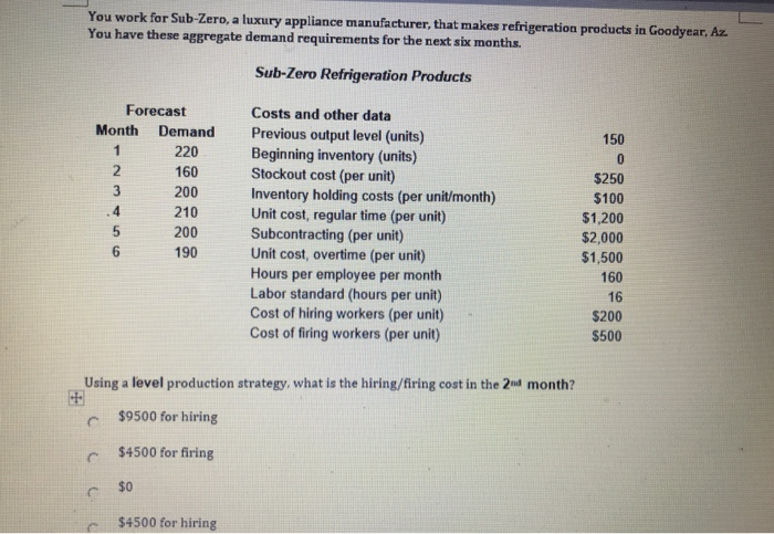 You work for Sub-Zero, a luxury appliance