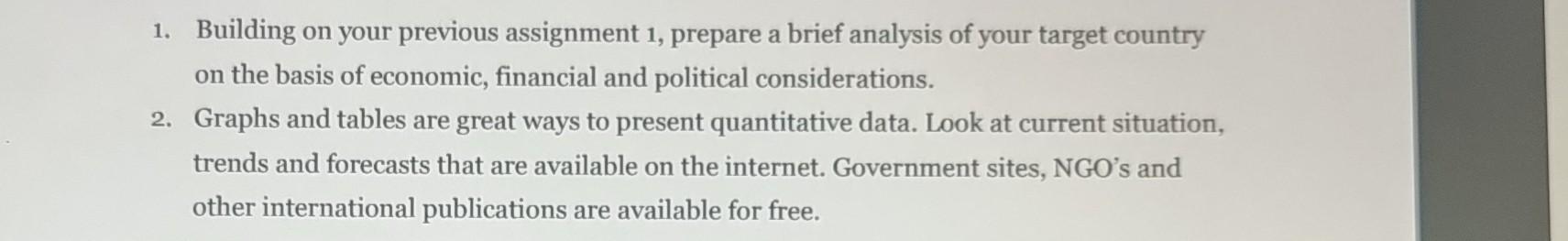 1. Building on your previous assignment 1,