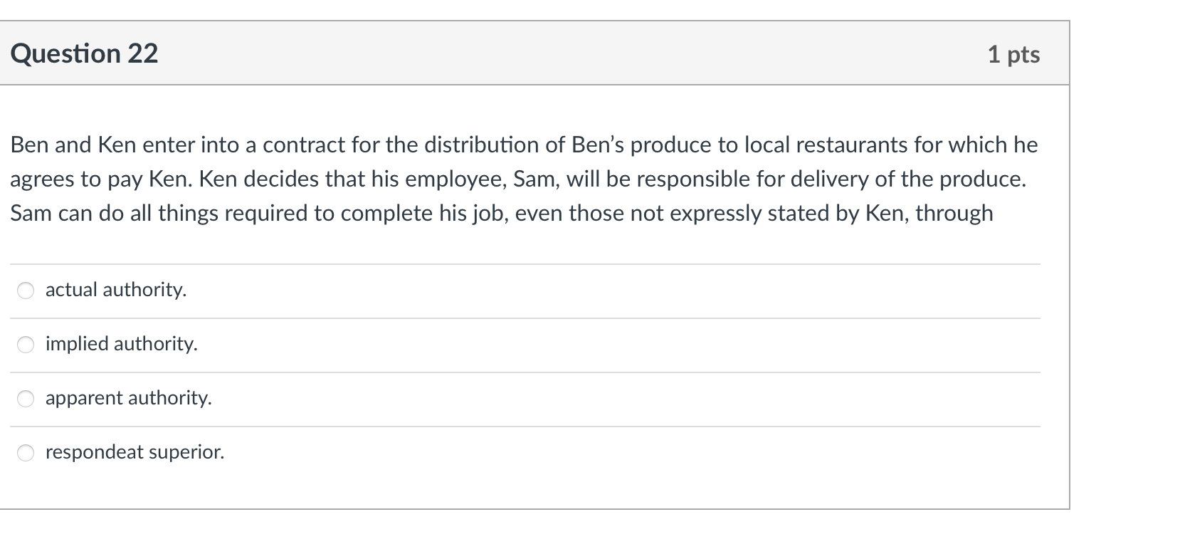 Ben and Ken enter into a contract for the