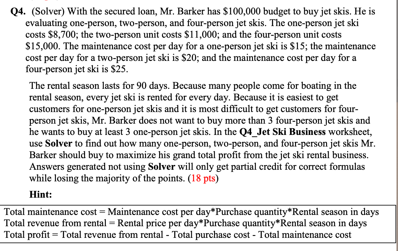 Please show the formulas used to solve. My