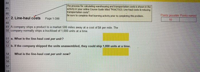 Points possible Points earned 10 44 The process