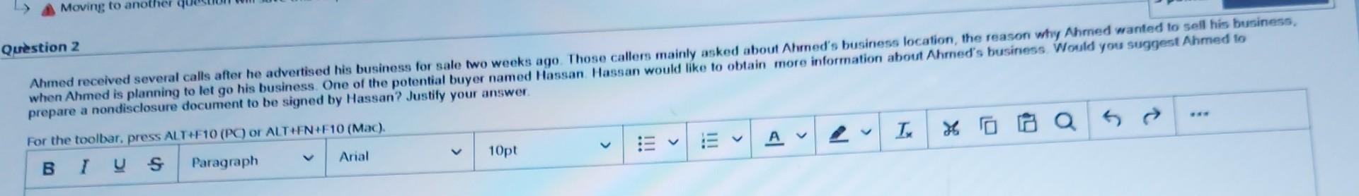 do fast Moving to another Question 2 Ahmed