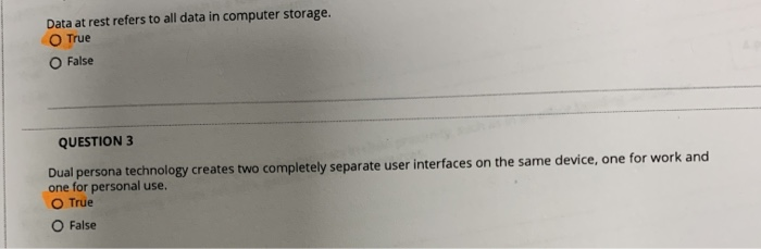 Data at rest refers to all data in computer