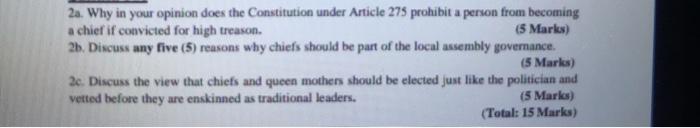 Why in your opinion does the Constitution under