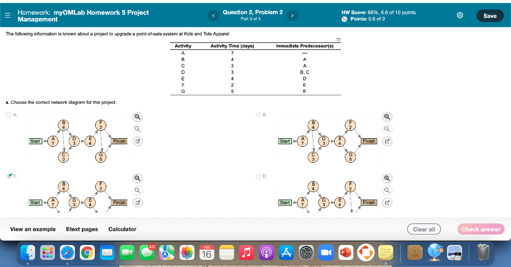 = Homework: myOMLab Homework 5 Project Management