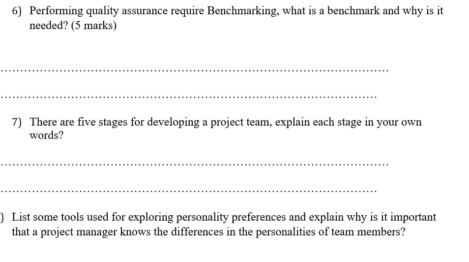 6) Performing quality assurance require