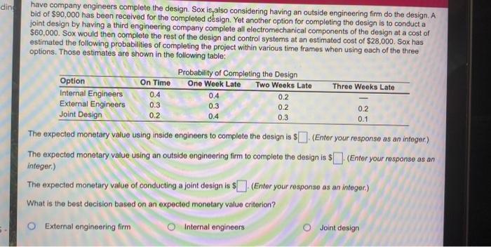 possible Sox Engineering designs and constructs