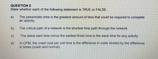 Quantitave Business Analysis: Project Management