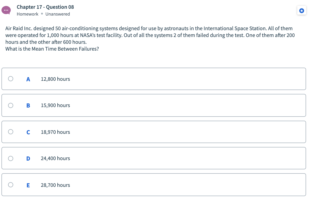 Chapter 17 - Question 08 Homework . Unanswered