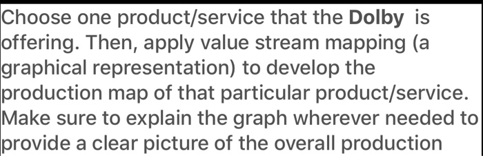 Choose one product/service that the Dolby is