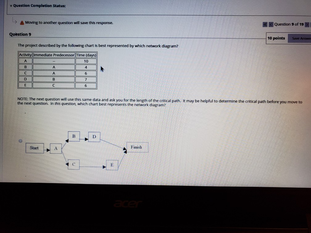 Question Completion Status: Moving to another