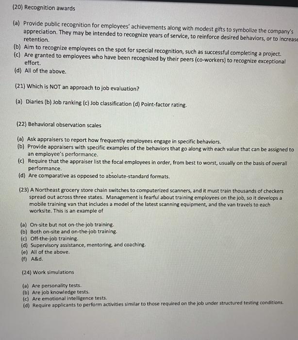 (20) Recognition awards (a) Provide public