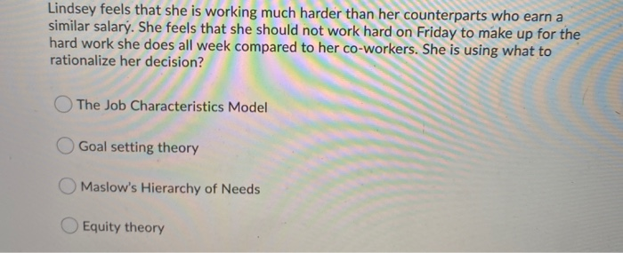 Lindsey feels that she is working much harder