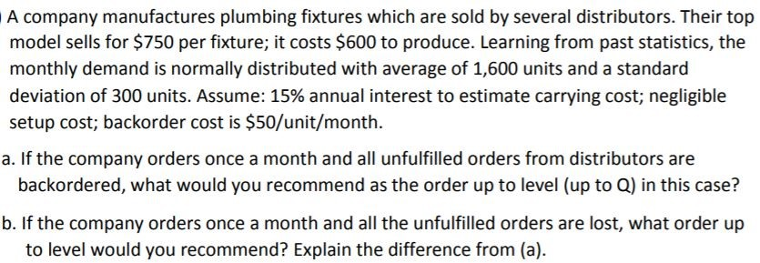 Please solve for Part B A company manufactures