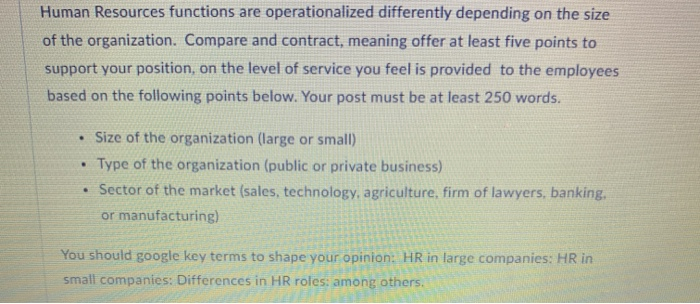 Human Resources functions are operationalized