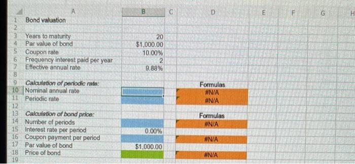 Excel Online Structured Activity: Bond valuation