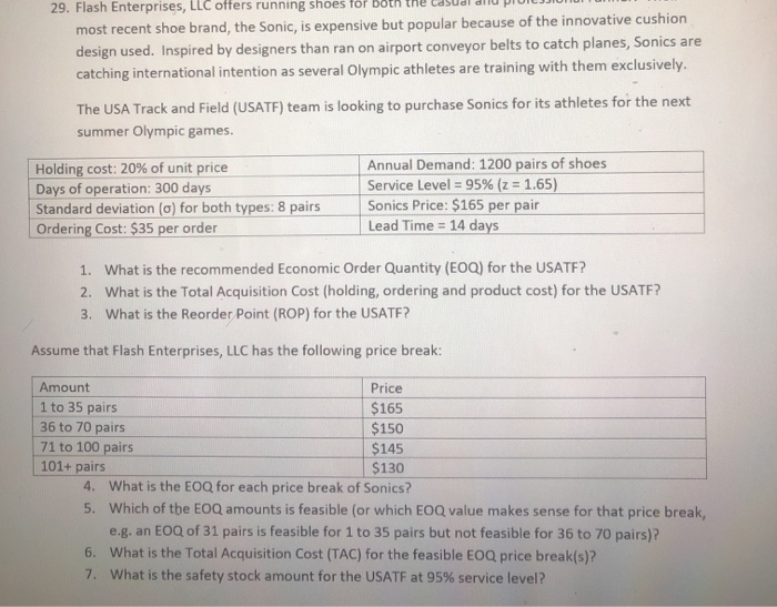 29. Flash Enterprises, LLC offers running shoes