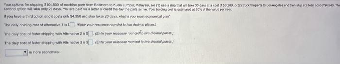 Your options for shipping $104.800 of machine