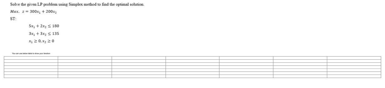 Don't solve it by excel solve as a simplex pls