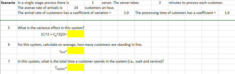 Scenario In a single stage process there is 1