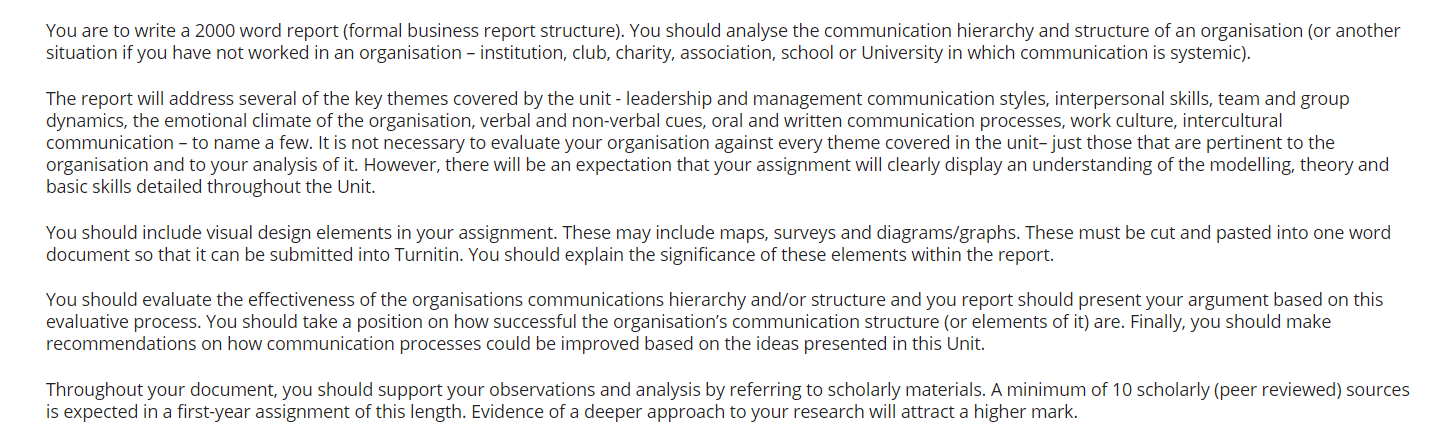 You are to write a 2000 word report (formal